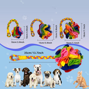 لعبة حيوان أليف جديدة ، كرة شم ، أسنان القط والكلب ، تخفي الطعام ، كرة لعبة تفاعلية ، كرة أفخم منسوجة يدويًا - Product Image 2