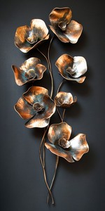 Arte de pared de calidad estándar con diseño floral, hecho en metal, para decoración del hogar y hoteles, en venta. - Product Image 6