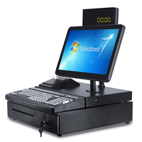 Terminal de point de vente tout-en-un Licon 15,6 pouces avec imprimante thermique intégrée de 58 mm, processeur J1800/J1900 pour utilisation en supermarché et commerce de détail, Windows 7/8/10