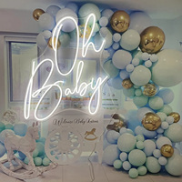 Oh Baby USB LED Neon Sign Décoration murale en acrylique transparent personnalisable pour bureau, magasins, maison; accessoire de fête d'anniversaire