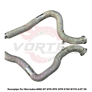 Kit de Downpipe d'échappement Vortex Heat Shield SS304 pour Mercedes-AMG GT GTS GTC GTR C190 R190 M178 4.0T V8 – Kits de Tuning à Montage Direct - Product Image 5
