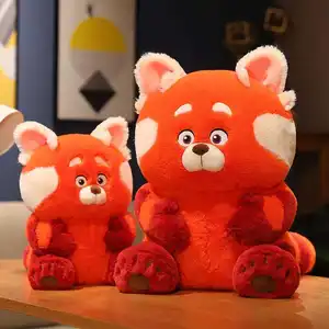 Big Kawai Kuscheltier Red Raccoon Plüsch tier Cuddly Panda Plüsch puppen Drehen Red Bear Gefüllte Plüschtiere