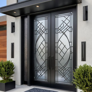 Puerta de Entrada de Aluminio de Diseño Americano Moderno ZEKIN, Puerta Exterior Insonorizada de Seguridad para Casa o Villa, Certificación CE ISO NFRC - Product Image 5
