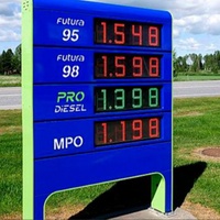 Pantalla LED Digital para Gasolinera AUTODISP de 18 Pulgadas, IP65 Impermeable, Legible Bajo la Luz Solar, Control Remoto, Programable, Color Personalizable
