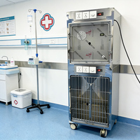 Jaula Doble Premium para Gatos de Acero Inoxidable 304 con Función de Cámara de Oxígeno para Hospital Veterinario