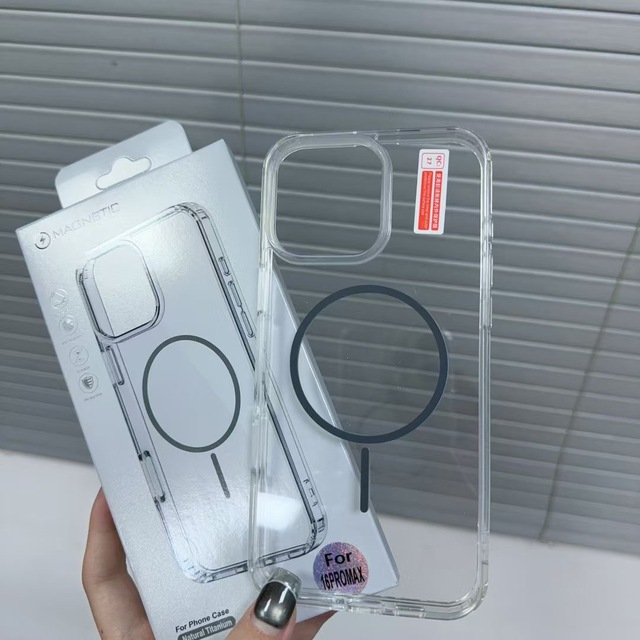 New Design Magnetic Clear Phone Case for iPhone 16SE 16 15 PRO MAX Slim Hard Acrylic Transparent Back Cover for iPhone Series