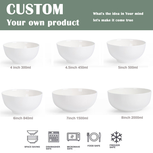 Mikrowellen geeignete weiße Keramik schalen Günstige Küchen türme für Suppe Müsli Ramen Haferflocken Obsts alat Reis Qualität Keramik schalen - Product Image 3
