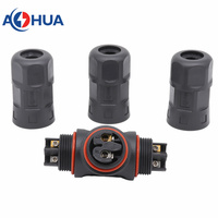 AOHUA Fixation à vis T Connecteur M20 2Pin Connecteur de câble d'alimentation IP68 Assemblage T Prise étanche 20A Adaptateur secteur
