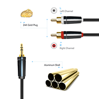 Haut-parleur de voiture haut-parleur Audio de qualité supérieure 2 RCA à 3.5mm HIFI Y câble Audio stéréo mâle 3.5mm à 2 câbles RCA AUX