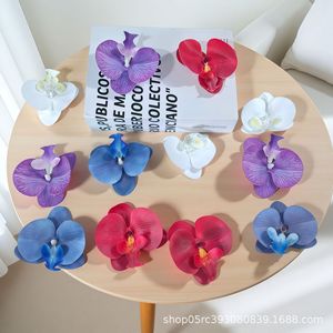 Tête de fleur d'orchidée Phalaenopsis en simulation 3D, 9 cm, fleur artificielle en EVA pour décoration de mariage, épingle à cheveux, arrangement DIY - Product Image 4
