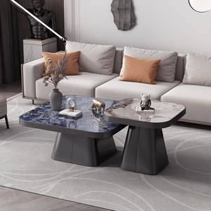 Juego de mesa circular de mármol para sala de estar, café moderno lateral, té, café redondo, mesas giratorias de Metal italiano, vidrio Nórdico - Product Image 6