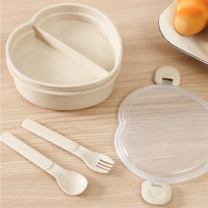 Popular BPA Free Plastic Lunch Bento Box Heart Shape Kids Mini Leakproof Bento Lunch Box