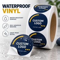 Stiker Vinyl Bulat Custom Perekat Sendiri Stiker Logo Stiker Tahan Air Cetak Label Roll