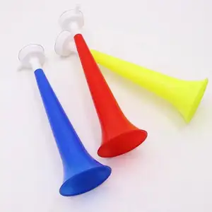 Klaxon de fan de football klaxons de stade en plastique vuvuzela pas cher avec logo personnalisé pour match de football