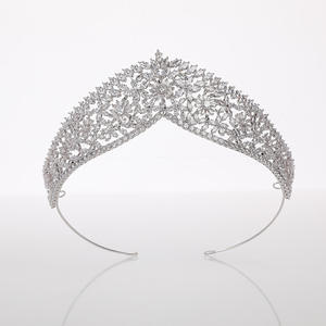 ชุดเดรสงานแต่งงานมงกุฎเพชรเซอร์คอนระดับไฮเอนด์ลายดอกไม้ประดับแบบคาดศีรษะสำหรับเจ้าหญิงวันเกิด - Product Image 3