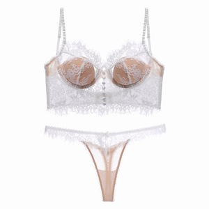 Articolo di Tendenza: Set Lingerie di Lusso in Pizzo Trasparente di Alta Qualità, Reggiseno con Ferretto e Perizoma in Pizzo - Product Image 1
