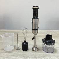 Mélangeur à main électrique haute puissance et hachoir à nourriture Mini mélangeur à main électrique Portable ensemble Mini mélangeur à bâton lame en acier inoxydable
