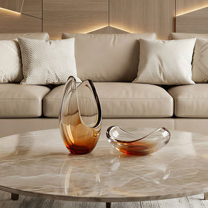Jarrón de cristal ámbar con degradado de lujo nórdico y frutero con artesanía de corte artístico <span class=keywords><strong>para</strong></span> centro de mesa <span class=keywords><strong>para</strong></span> fiestas - Product Image 2