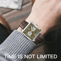 Nouveautés 2025, montre à quartz chronographe de luxe rectangulaire pour homme, acier inoxydable, mouvement japonais VK63, très vendue