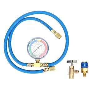 Tuyau de charge de réfrigérant R134A avec manomètre, kit de remplissage de climatisation, outil de mesure de pression de <span class=keywords><strong>gaz</strong></span> compatible, réparation de climatisation automobile OLIVER - Product Image 1