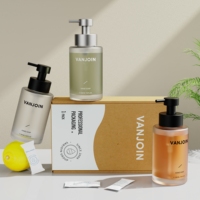 Bouteille de lotion en verre épaissi givré vide de haute qualité avec pompe en métal bouteille de savon moussant de luxe de 350ml avec emballage en boîte