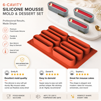 Moule à Mousse en Silicone 3D Moule à Chocolat Truffe Pudding à Dessert Moule à Gâteau Mousse de Cuisson Ovale DIY