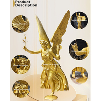 Estatua de Ángel Alado de Bronce de Tamaño Real MILY, Escultura de Estilo Antiguo con Diseño Europeo para Jardín o Parque al Aire Libre