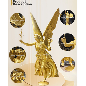 Statua di Angelo Alato in Bronzo a Grandezza Naturale MILY, Scultura in Stile Antico Europeo per Giardini e Parchi - Product Image 3