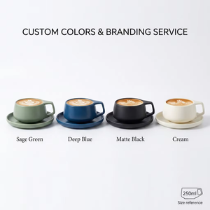 Kingze Logo personnalisable Design moderne Ensemble <span class=keywords><strong>tasse</strong></span> à café <span class=keywords><strong>expresso</strong></span> et soucoupe en <span class=keywords><strong>céramique</strong></span> écologique pour usage domestique ou cadeaux publicitaires - Product Image 3