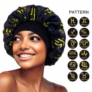 Gorro de Satén con Estampado de los 12 Signos del Zodiaco, Personalizable con Logotipo, Talla Extra Grande, para Dormir, Uso Diario en Exteriores, para Mujeres, Cuatro Estaciones - Product Image 1