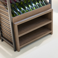 Supermarché personnalisé Cave à vin Bouteille en verre de vin rouge Boisson à la bière Boisson alcoolisée Présentoir en bois Étagère Stand