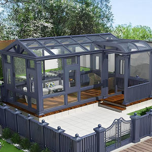 Véranda en aluminium sur mesure, imperméable, antirouille, isolée, à rupture de pont thermique, avec toit en verre <span class=keywords><strong>double</strong></span> <span class=keywords><strong>vitrage</strong></span> pour villas et appartements - Product Image 4