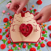 Tarjeta de Felicitación 3D Pop-Up Personalizada para el Día de la Madre, San Valentín, Cumpleaños, Ecológica, Reciclable, Romántica, con Diseño de Palmera y Corazón