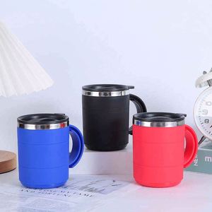 Business Gift Office Cup Coffee <b>Mug</b> with 14Oz Vacuum Insulation Modern Design Handle and Lid Leak-Proof Eco-Friendly - Product Image 1