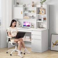 Bureau avec étagère intégrée, bureau d'étude pour étudiants, bureau d'ordinateur pour chambre à coucher, bureau simple de petite taille