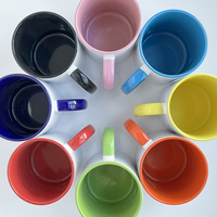 Mug à café en céramique blanche personnalisé de 15 oz avec intérieur jaune – Lot en gros pour usage commercial – Offre de gros par lots – Commandes en gros