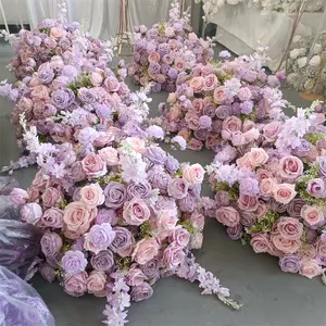 IFG批发人造紫色花朵玫瑰餐桌摆件婚礼装饰