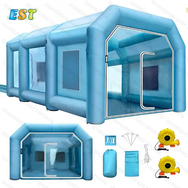 Spray paint booth shaped retractable inflatable paint booth tent for car painting used at low price