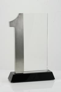 Premio de trofeo de placa de cristal <span class=keywords><strong>NO.1</strong></span> de Venta caliente con premio de trofeo personalizado de acero inoxidable para regalo de negocios y recuerdo - Product Image 3