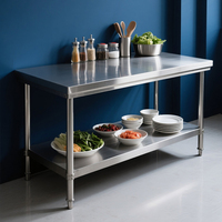 Meja Fabrikasi Baja untuk Dapur Komersial Hotel dan Restoran, Meja Stainless Steel Dapur