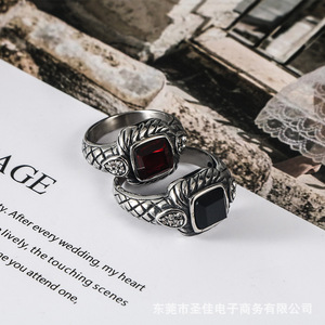 Anillo Unisex de Estilo Europeo Americano Inspirado en el Antiguo, con Circonita Cúbica en Engaste de Bisel, Joyería de Regalo SA721 - Product Image 5