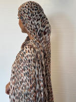 LOLOVE 2026 Nouveauté Tendance : Tissu Respirant en Rayonne Viscose à Imprimé Numérique Motif Léopard des Neiges pour Femmes Musulmanes – Idéal Quatre Saisons au Quotidien