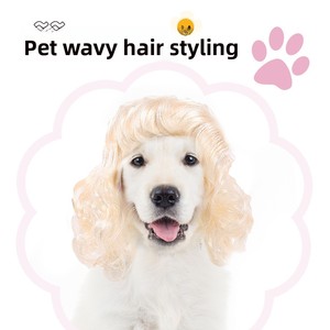 Peluca Universal para Perros y Gatos, Color Dorado Claro, Estilo Moderno, Ondas Grandes, para Fiestas, Divertida, Cabello Largo y <span class=keywords><strong>Rizado</strong></span>, Estilo Caricatura - Product Image 3