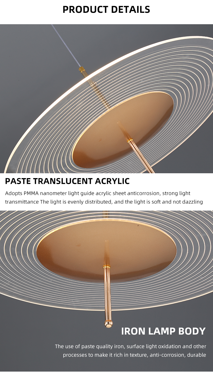 New Design Nordic For Residential Home Led Acrylic Modern Indoor Led Pendant Lamp