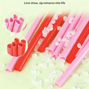 6*210Mm Nhựa Ống Hút Hình Trái Tim Rơm Mà<span class=keywords><strong>u</strong></span> Hồng Trà Sữa Đồ <span class=keywords><strong>U</strong></span>ống Cho Đảng Sử Dụng - Product Image 5