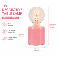 Ampoule LED en forme de cœur, de cloche ou de lune, type Edison, alimentée par piles, avec base en céramique colorée, pour la décoration, prix d'usine, idéale comme cadeau