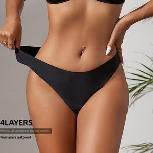 OEM Großhandel Bikini Nahtlos 4 Schichten Weibliche Menstruation Unterwäsche Culottes <span class=keywords><strong>Knickers</strong></span> 4 Schichten Menstruation Leakfdach Zeitraum Höschen - Product Image 4