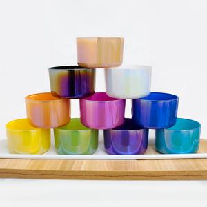 ขวดโหลแก้วใส่เทียนตกแต่งพร้อมฝาปิดโถเทียนสีรุ้งปรับแต่งได้ - Product Image 2