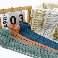 Meetee XP347 40/50/80mm Rumbai Tenun Benang Warna Solid Klasik untuk Dekorasi Tekstil Rumah, Rumbai Tirai Warna-warni