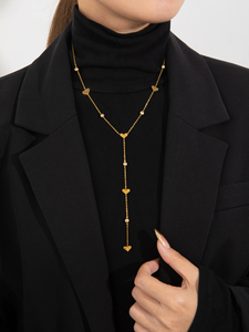 Collar de Cruz <span class=keywords><strong>en</strong></span> Acero Inoxidable Chapado <span class=keywords><strong>en</strong></span> Oro de 18K con Circonitas para Mujer - Product Image 3